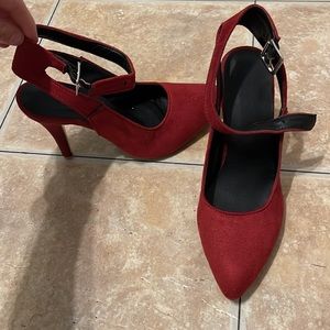 red pointed toe heels